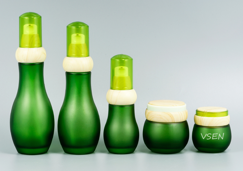 绿色磨砂瓶子120ml 化妆品套装瓶子批发 乳液按压(图4)