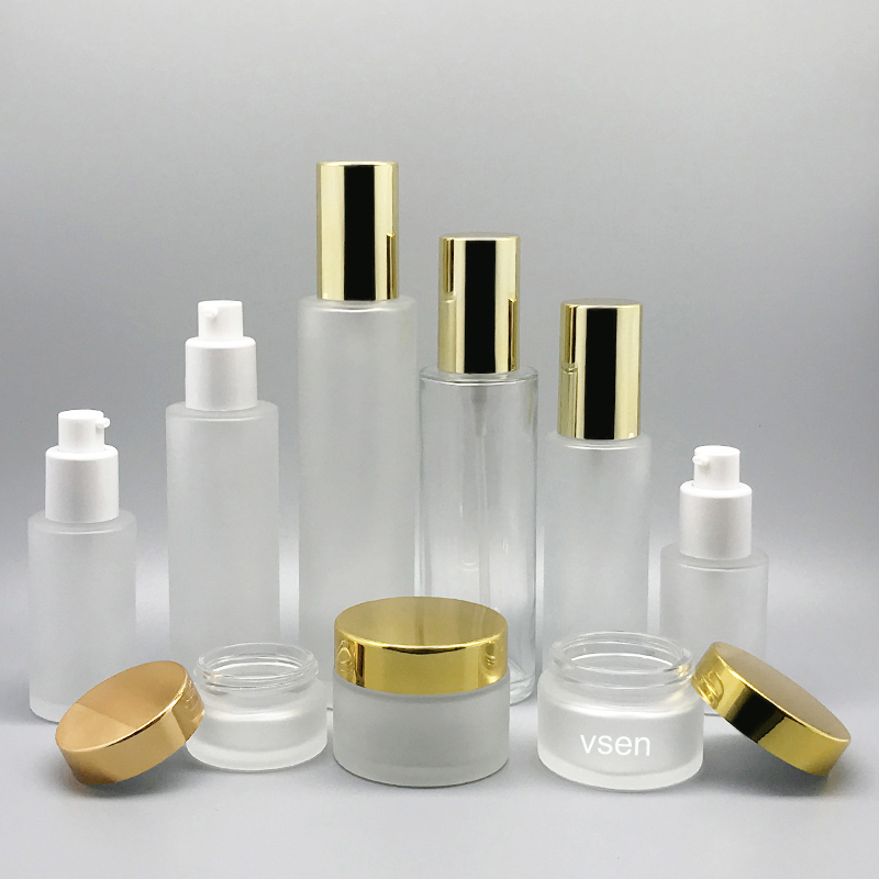 金色甲壳虫化妆品套装瓶子批发 乳液按压定制(图2)