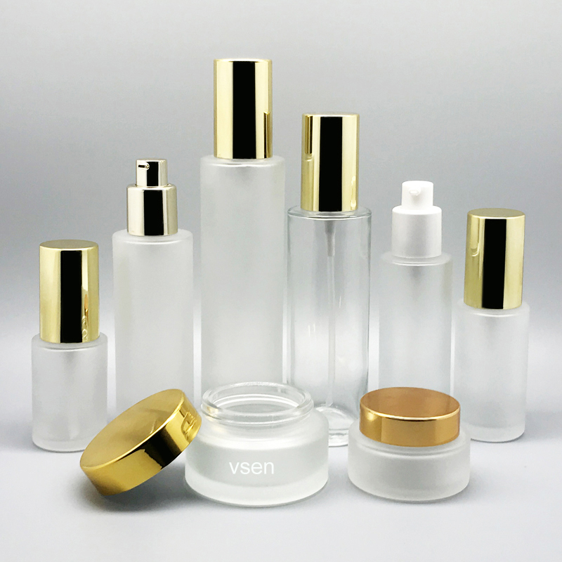 金色甲壳虫化妆品套装瓶子批发 乳液按压定制(图4)
