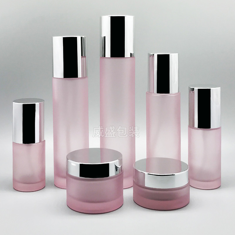 化妆品玻璃瓶粉色瓶(图1)