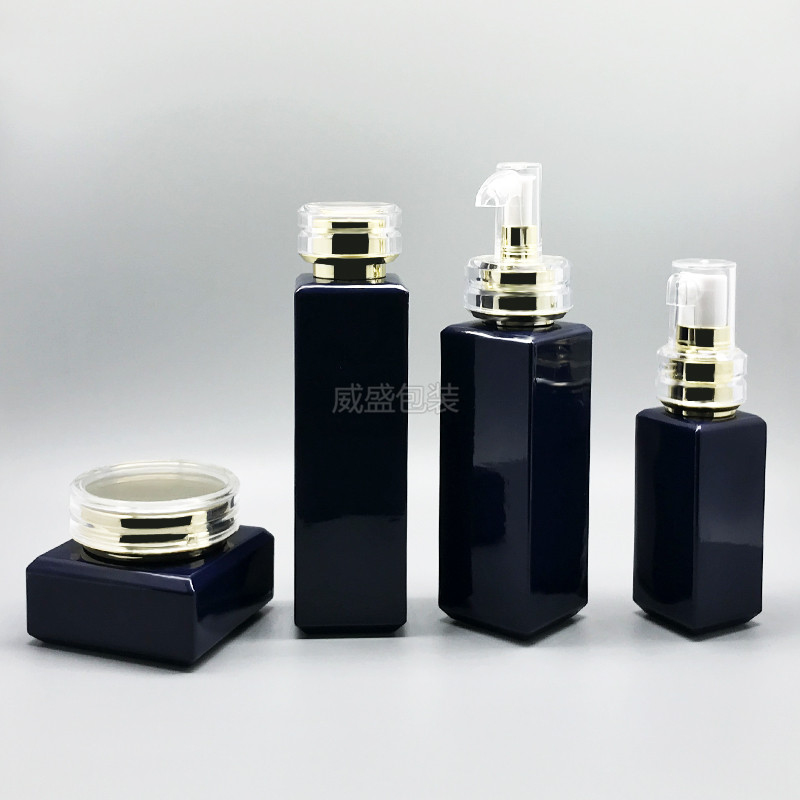 墨绿色化妆品四方玻璃瓶(图2)